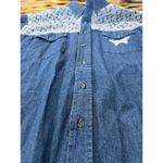 Black Canyon Denim Button Shirt Embroidered Lace Size XL Western‎ Women Vintage Blue Photo 8