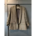 Veronica Beard  Clay Open front Shawl lapel Boyfriend Blazer Green/ Brown wool 8 Photo 1