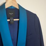 Smythe Les Vestes Navy & Teal Crop Blazer Blue Size 4 Photo 4