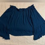 Panhandle  teal off shoulder bell sleeve top Photo 1