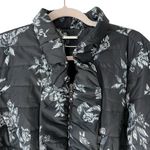 White House | Black Market  Women’s‎ Black White Floral Quilted Puffer Jacket XL Photo 3