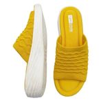 Ryka Nanette Stretch Knit Slide Demi-Wedge Slip-On Sandal Yellow White Size 9.5 Photo 14