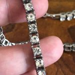 Tennis prong set clear glass stone silver plated necklace Photo 3