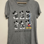 Disney Mickey Mouse T-Shirt Women Large Grey Heather Short Sleeve Jersey New Photo 0