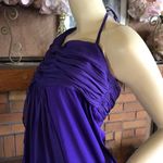 Alice + Olivia PURPLE DRAPING SILK HALTER DRESS (M) Photo 9