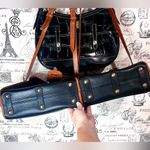 Dooney & Bourke 80’s Essex Navy & British Tan large size handbag long strap Photo 12