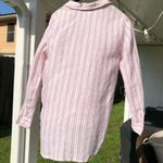 Rachel Zoe Linen Striped Half Button Shirt S Photo 5