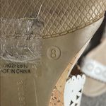 Attention  White & Tan Cut Out Pattern Wedge Sandals for Women Size 8 Photo 6