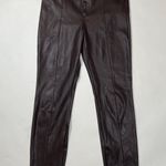 ZARA Dark Brown Faux Leather Trousers Size Large Womens Photo 0