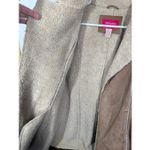 Xhilaration Vintage Xhiliration Women tan long leather faux sheep lining jacket size medium Photo 4