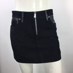 Hudson Jeans Hudson Suede Leather Mini Skirt Black Sz 26 Photo 5
