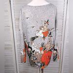 Boho Halloween/Witches V Neck Long Sleeve Tee Gray/Multi Photo 1