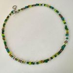 Green and pink beaded choker necklace Photo 2