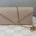 Vegan Leather Clutch Handbag Tan Photo 3