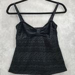 Catalina  Black Crochet Lace Swimwear Tankini Top S Small 4-6 Photo 0