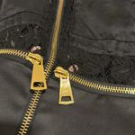 Alexis  Keira black Lace mini dress eyelet gold zipper size M satin Photo 4