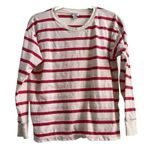 J. Crew Pink White Long Sleeve Cotton Tee Size Medium Photo 0