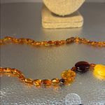 Baltic Amber Multi Gemstone Beaded Necklace​ Brown Photo 3