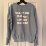 Spiritual Gangster Breathe Deep Women’s Sky Blue Cotton Sweatshirt Size Small Photo 3