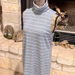 Old Navy  Gray and White Striped Midi Dress Photo 2