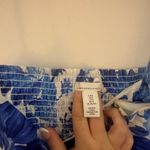 H&M  linen blend ankle length dress blue and white size M Photo 2