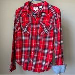 Levi's LEVI’S women’s classic fit red flannel gingham plaid shirt small Photo 14