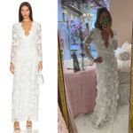 Love Shack Fancy  Sylvester Gown 3D Floral Applique Lace White Maxi Dress Size 10 L Photo 13