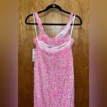 Berlin Nova  Pink Sequin Open Front Prom Dress Photo 8