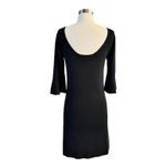 Gerard Darel  Paris Black Knit Dress 3/4 Bell Sleeves Round Neck Size 1 Small Photo 7