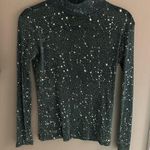 Mango  dark green Starry Blouse Photo 0