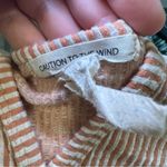 Caution to the Wind Orange Ribbed Knit V Neck Sleeveless Crop Top size L Photo 1