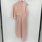 Theia Bria Cape Wrap Cocktail‎ Dress Light Pink High Low Asymmetrical Zip Size 8 Photo 5