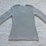 J. McLaughlin Crochet Open Knit Weave Sweater S Gray Metallic Mesh Beachy Mermaid Photo 10