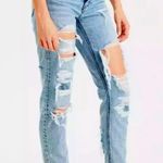 American Eagle Distressed Ripped Tomgirl Button Fly Denim Jeans 10 Photo 0