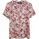 Karl Lagerfeld  Floral Top Women Size M Pearl Button Down Popover Multicolor Photo 0