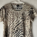 Hannah Size Medium P Animal Print Rhinestone Green Burnout‎ T Shirt Photo 0