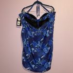 NEW Simply Fit Swim Dress Women 3X Blue Floral One Piece Swimsuit Photo 4