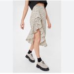 Nasty Gal  Size 2 Midi Dress Ruffle Front Abstract Photo 1