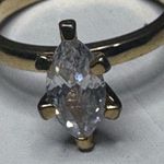 Vtg NV Nevada Silver Mines Gold Tone Marquise CZ Ring size 7 Photo 8
