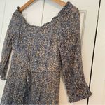 Anthropologie  Kira Off the Shoulder Peasant Midi Dress Floral Metallic Sz 4 Photo 8