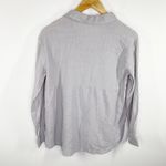 Grey Purple Long Sleeve Button Front Collared Shirt Women's Size Medium M Gray Photo 0