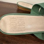 Bird of Flight Philo Low Heel Leather Wedge Woven Sandal Size 11 Green Photo 4