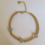 18K Gold Plated Turquoise Stone Cuban Bracelets stainless steel womens jewelry Blue Photo 0