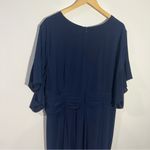 Jessica Howard Plus Size Navy Surplice Ruched Jersey Jumpsuit in 2X Photo 7