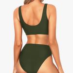 Tempt Me  Women Two Piece Scoop Neck Bikini Crop Top Swimsuit Sporty High Waisted Bathing Photo 3