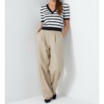 EMERSON FRY Luxe Emerson Knit Top, Mariner Stripe Tencel & Cashmere, Large White Photo 5