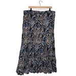 Style & Co Boho Blue‎ and Black Floral Patterned Women's Maxi Skirt Plus Size 100% Cotton Photo 4