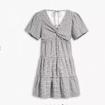 Levi's NWT Volume Sleeveless Dress In Katherine Seersucker Plaid Cloud Dancer Photo 6