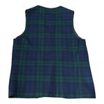 American Vintage Vintage Plaid Green wool open front pocketed vest lined size medium Photo 13