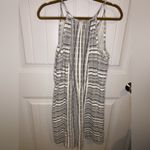 Vince Camuto Gray Jacquard Stripe Cinched Drop Waist Dress Photo 6
